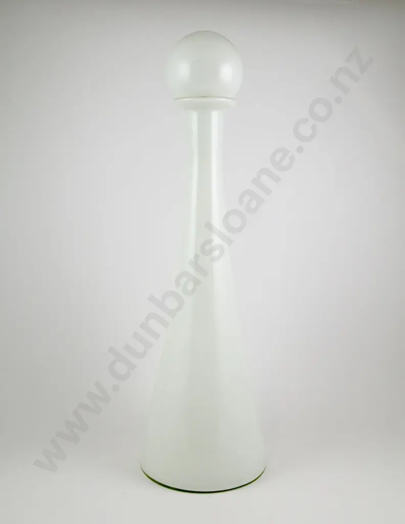 A White Glass Decanter with Ball Stopper Image 1++