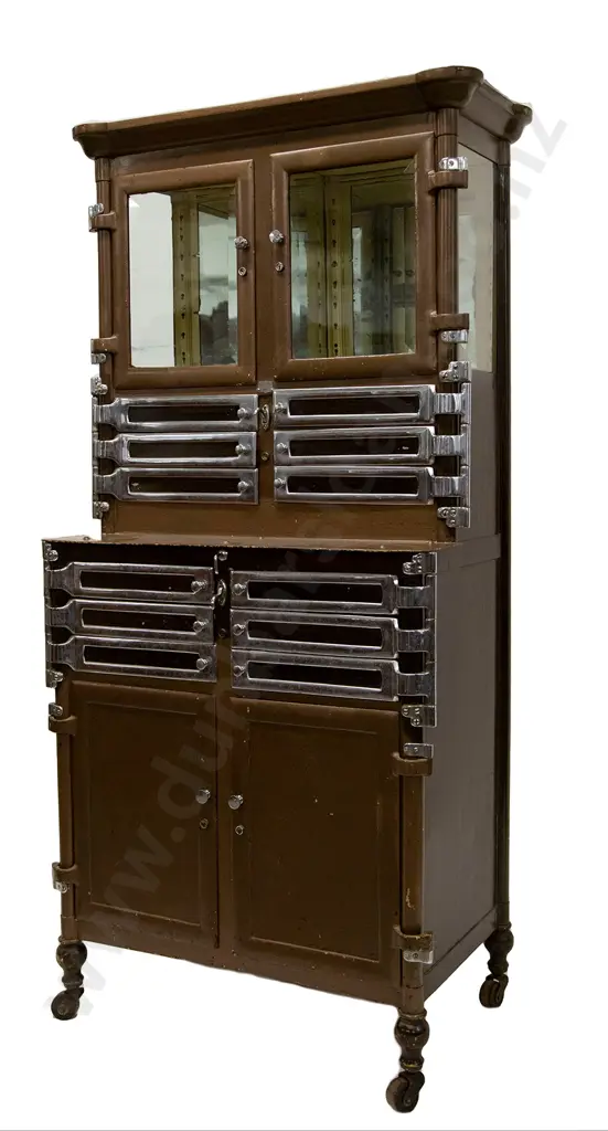 Circa 1910 American All Metal Dentist Cabinet Image 1++