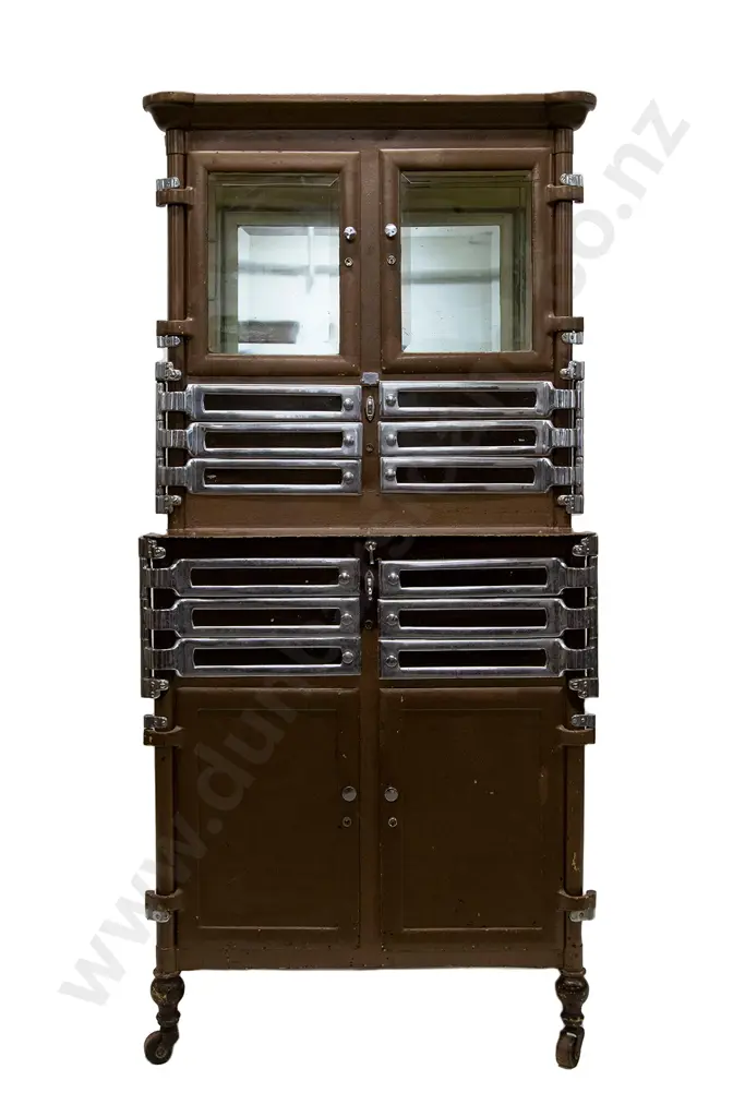 Circa 1910 American All Metal Dentist Cabinet Image 1++