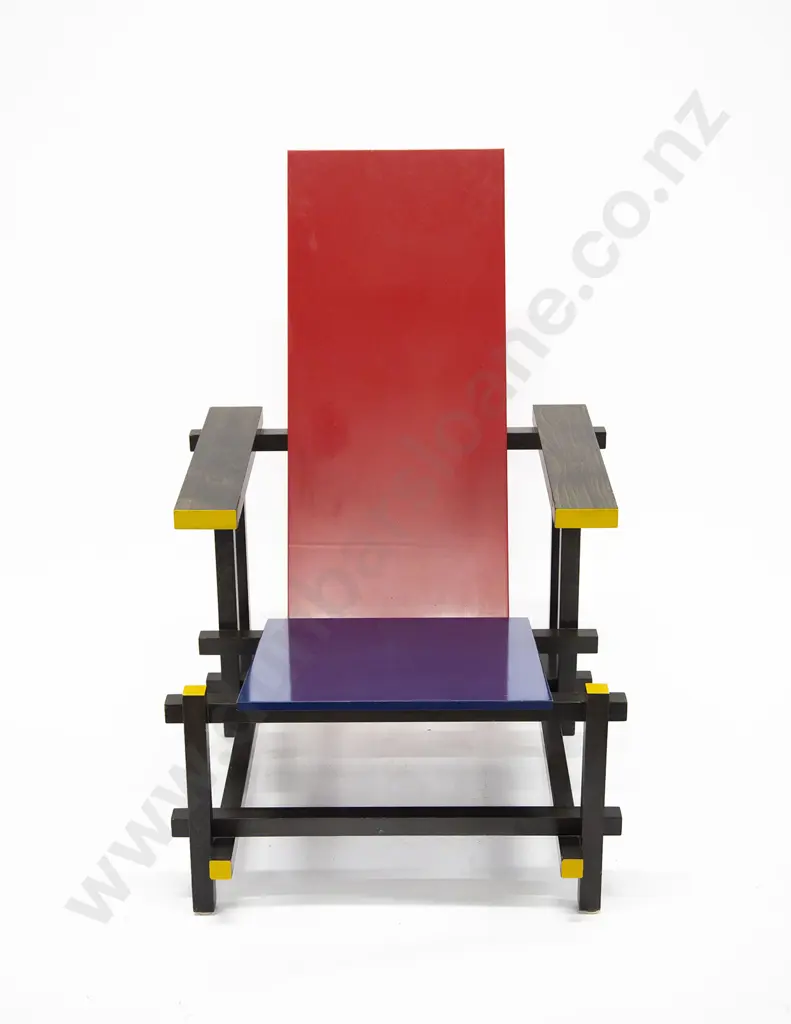 After Gerrit Rietveld A 635 'Red and Blue' Chair Image 1++