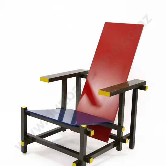 After Gerrit Rietveld A 635 'Red and Blue' Chair