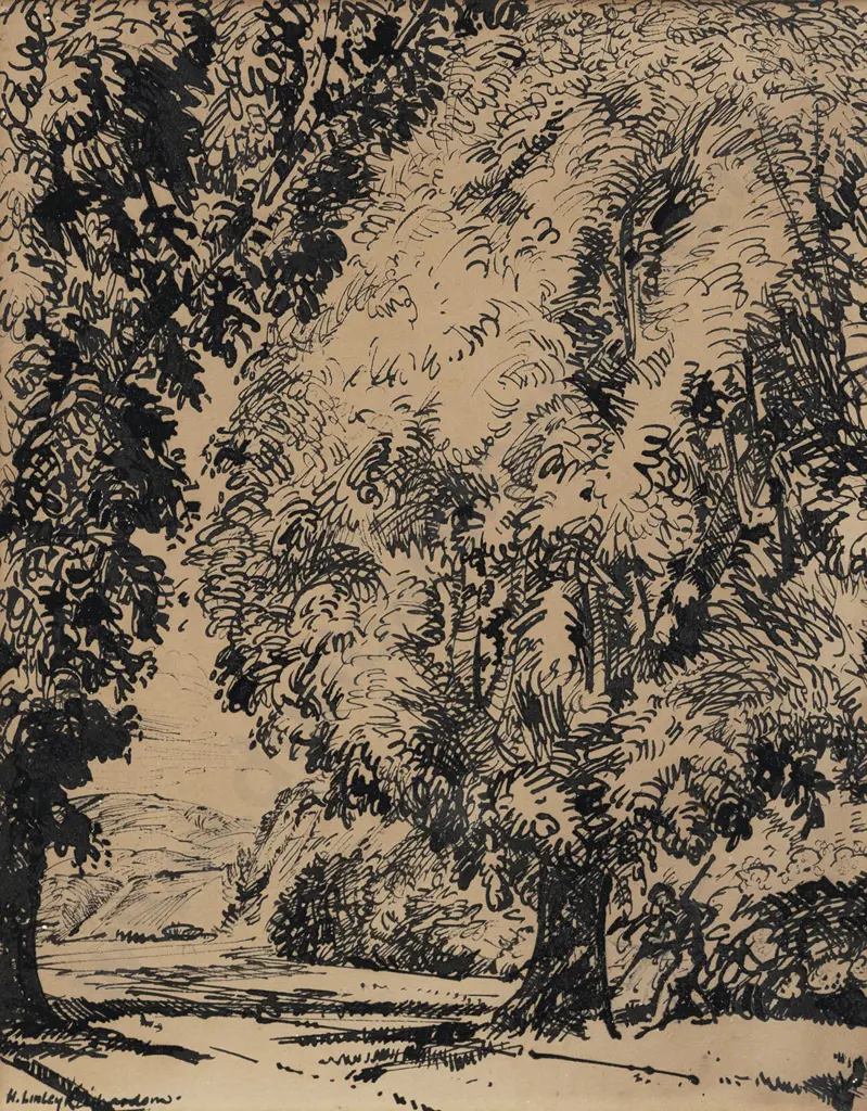 Harry Linley Richardson (1878 - 1947) - Tree Study Image 1++