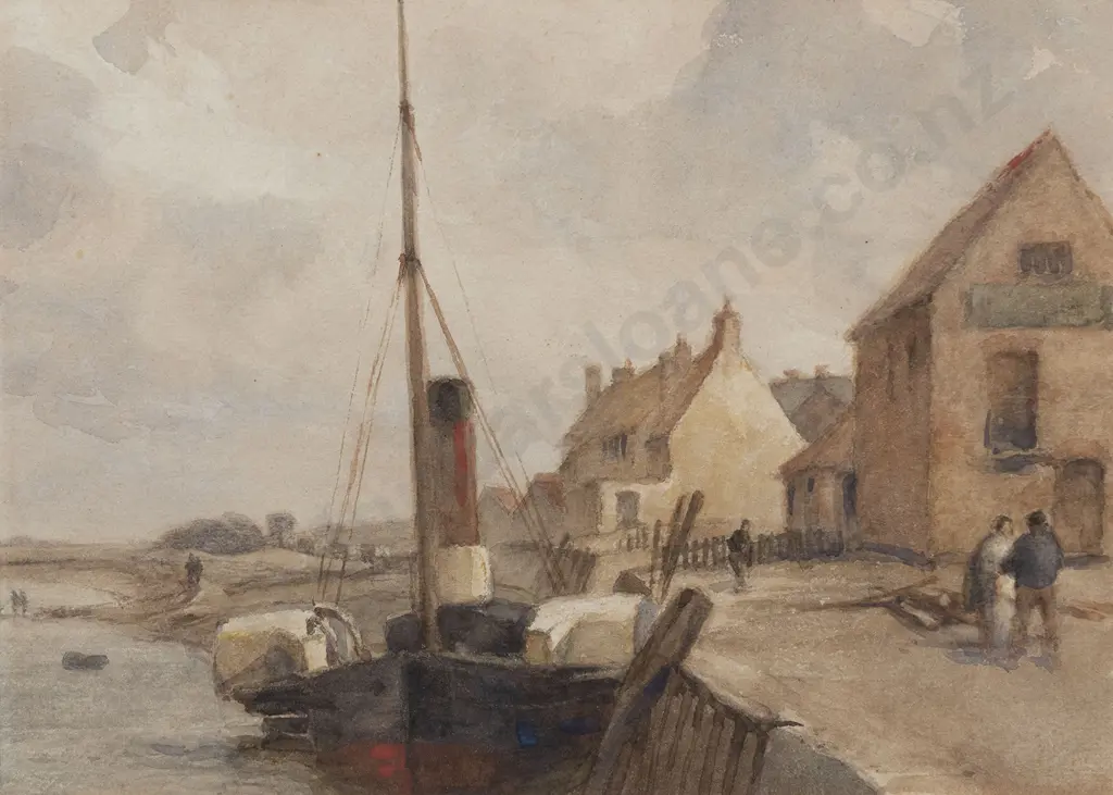 Unknown Artist - Early C20th English Fishing Village Image 1++