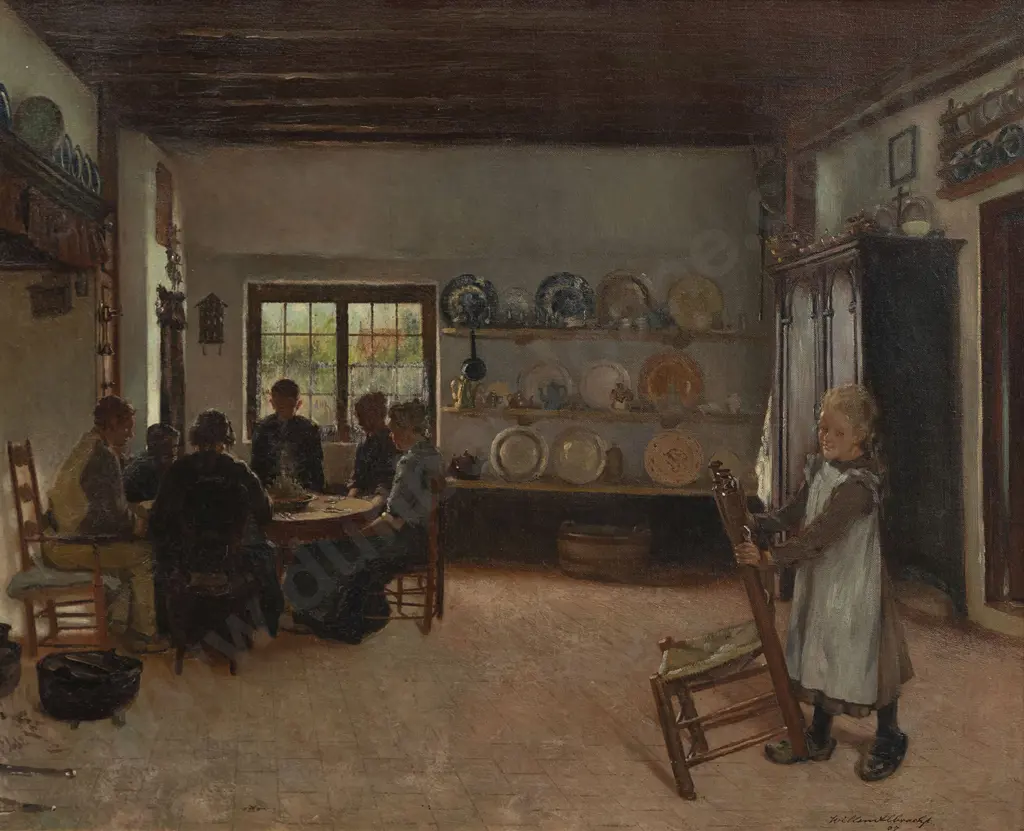 Willem Albract (Belgium 1861 - 1922) - Interior Scene Image 1++