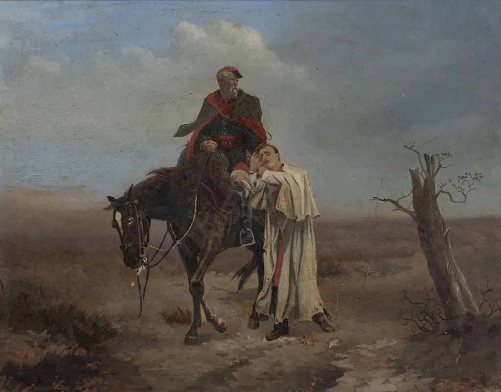 Style of Ernest Meisonnier - French Cavalry Soldier and Companion Image 1++