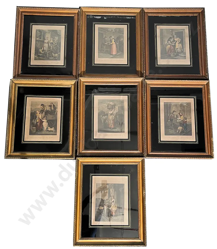 Set of Seven Vendramini after F Whitely "Cries of London" Prints Image 1++