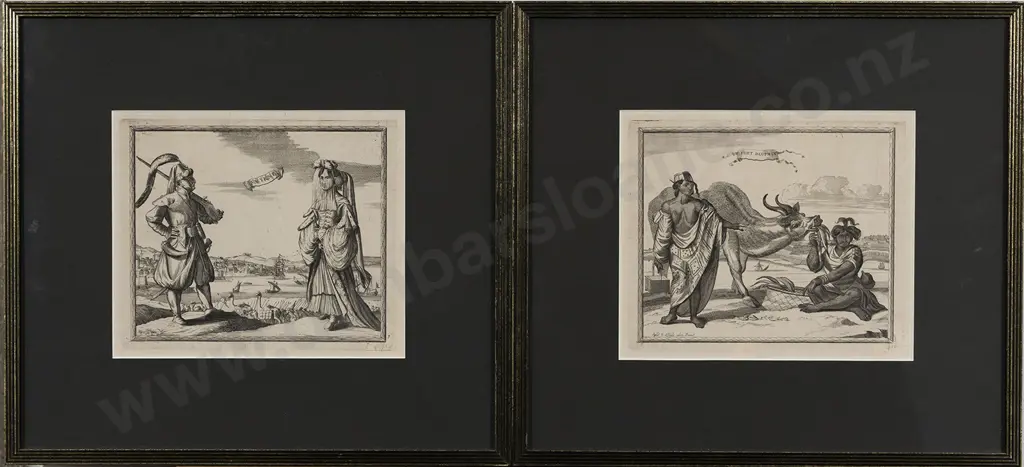 Pair Carel Allard (1648 - 1709) Engravings Image 1++