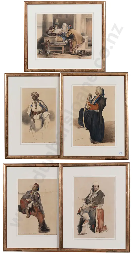 After Sir David Wilkie (1785-1841) Set Of 5 Coloured Portrait Prints Image 1++