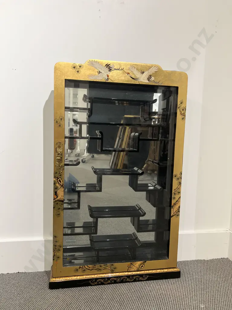 Japanese Gold Lacquer & Painted Display Cabinet Image 1++