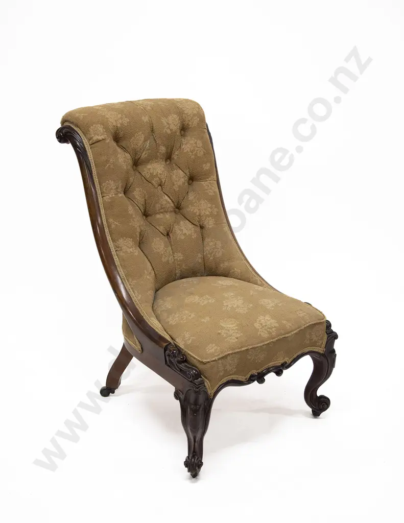 A Pair of Early Vict Rosewood Scroll Back Parlour Chairs Image 1++