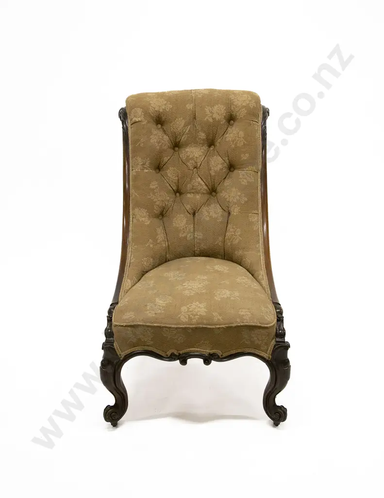 A Pair of Early Vict Rosewood Scroll Back Parlour Chairs Image 1++