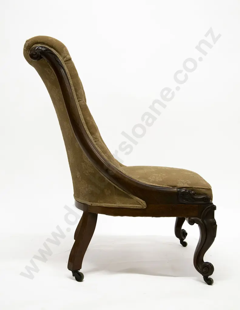 A Pair of Early Vict Rosewood Scroll Back Parlour Chairs Image 1++
