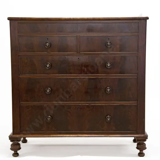 Early Vict Mahogany Flat Front Chest