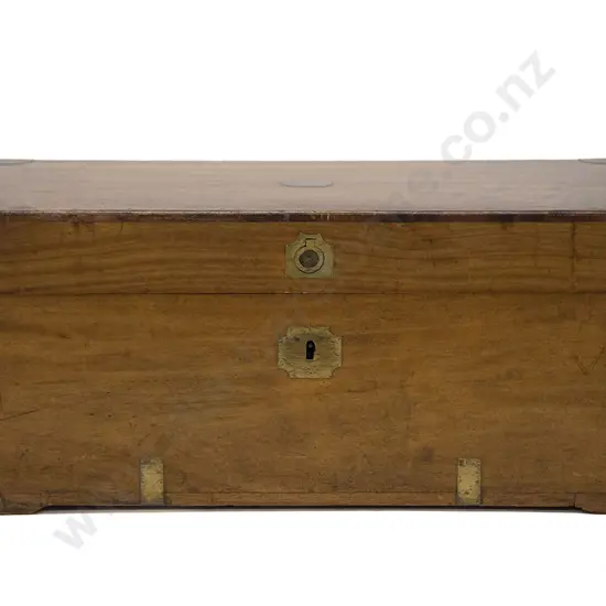 Small C19th Camphorwood & Brass Bound Trunk