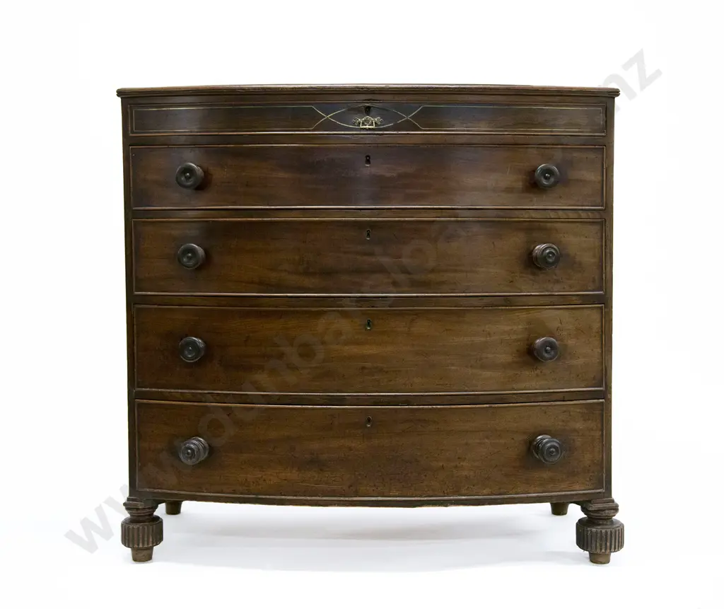 Geo III Mahogany Bowfront Chest Image 1++