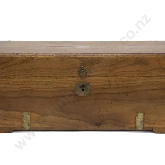 Small C19th Camphorwood & Brass Bound Trunk