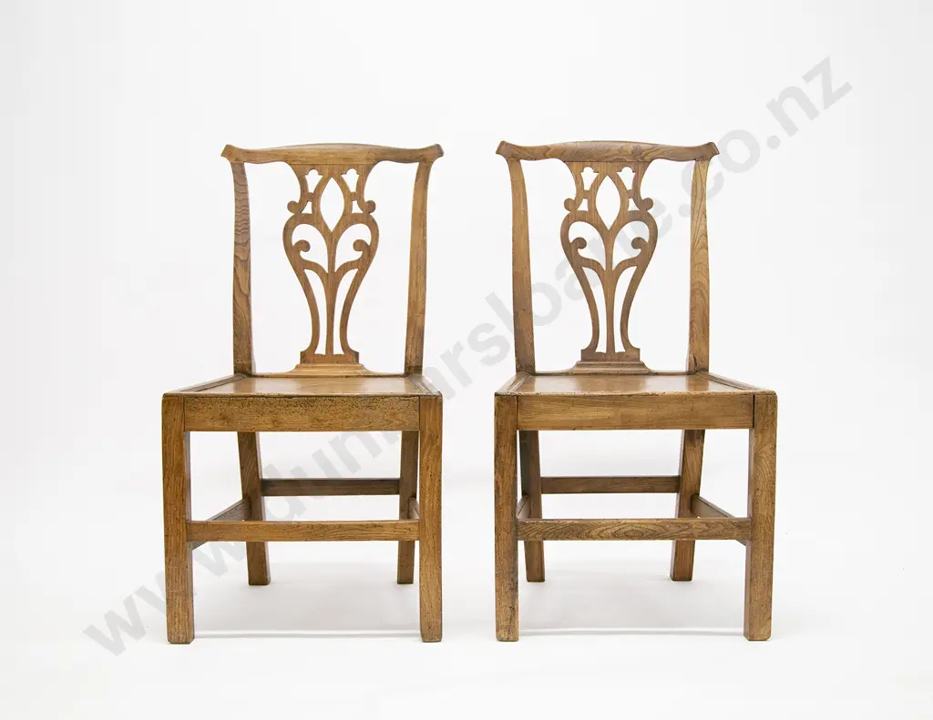 Pair of Geo III Elm Country Dining Chairs Image 1++
