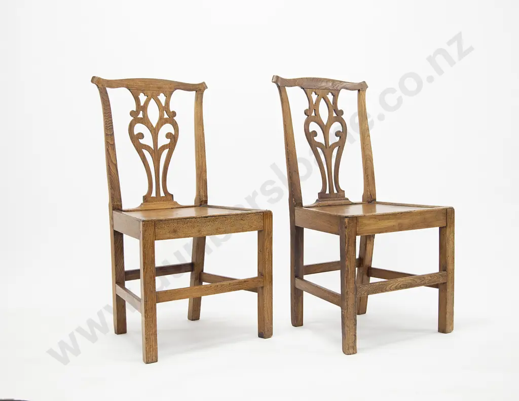Pair of Geo III Elm Country Dining Chairs Image 1++