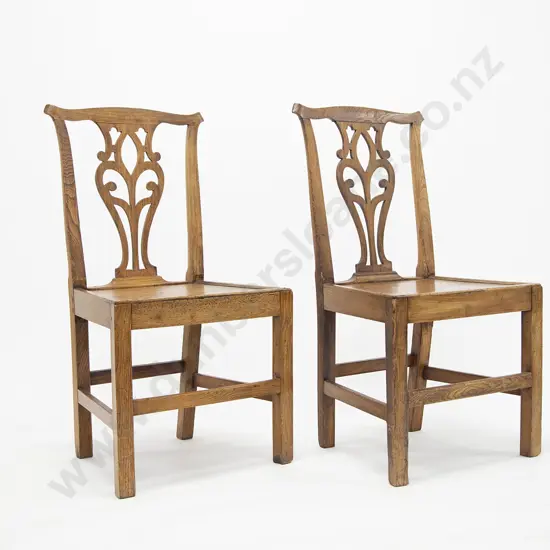 Pair of Geo III Elm Country Dining Chairs