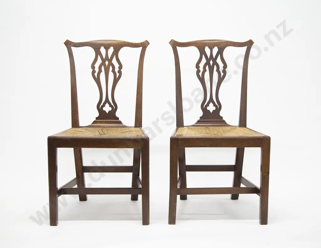 Pair of Geo III Mahogany Dining Chairs Image 1++