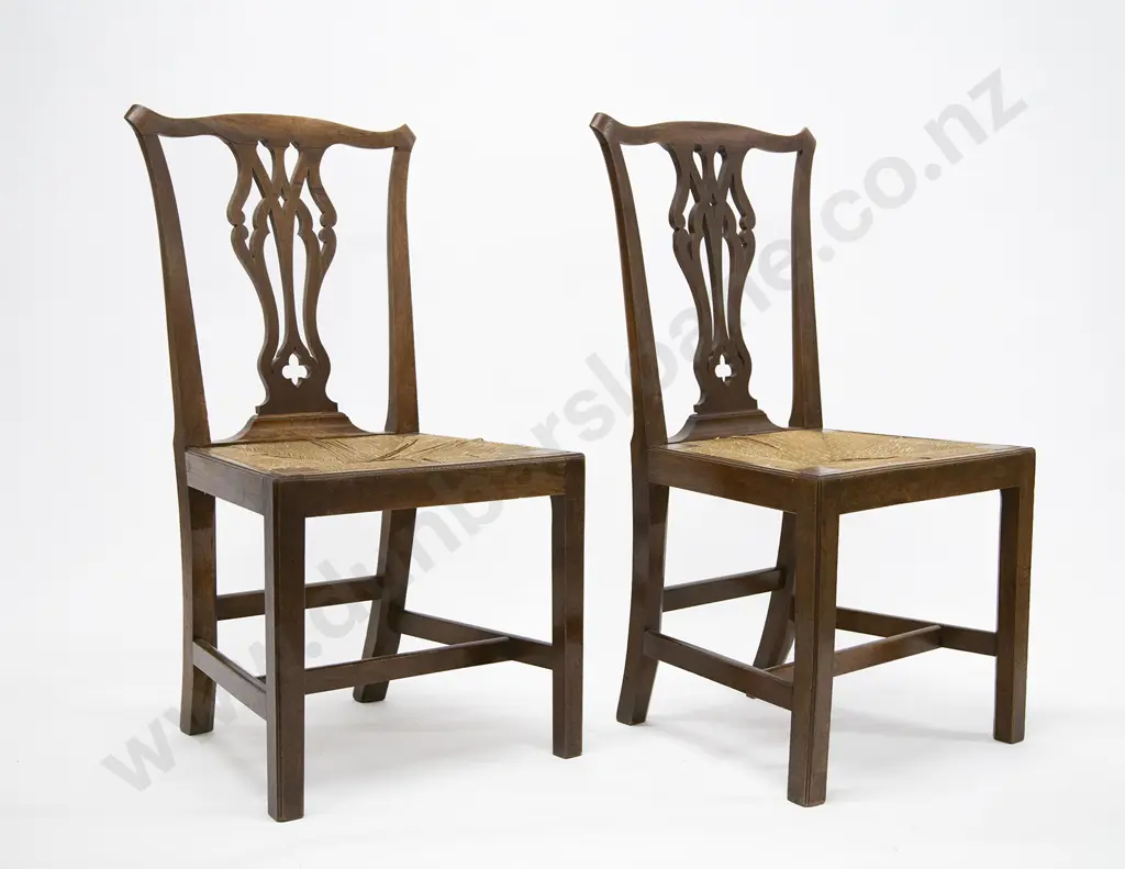 Pair of Geo III Mahogany Dining Chairs Image 1++