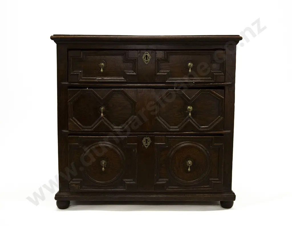 Charles II Oak Chest of Drawers Image 1++