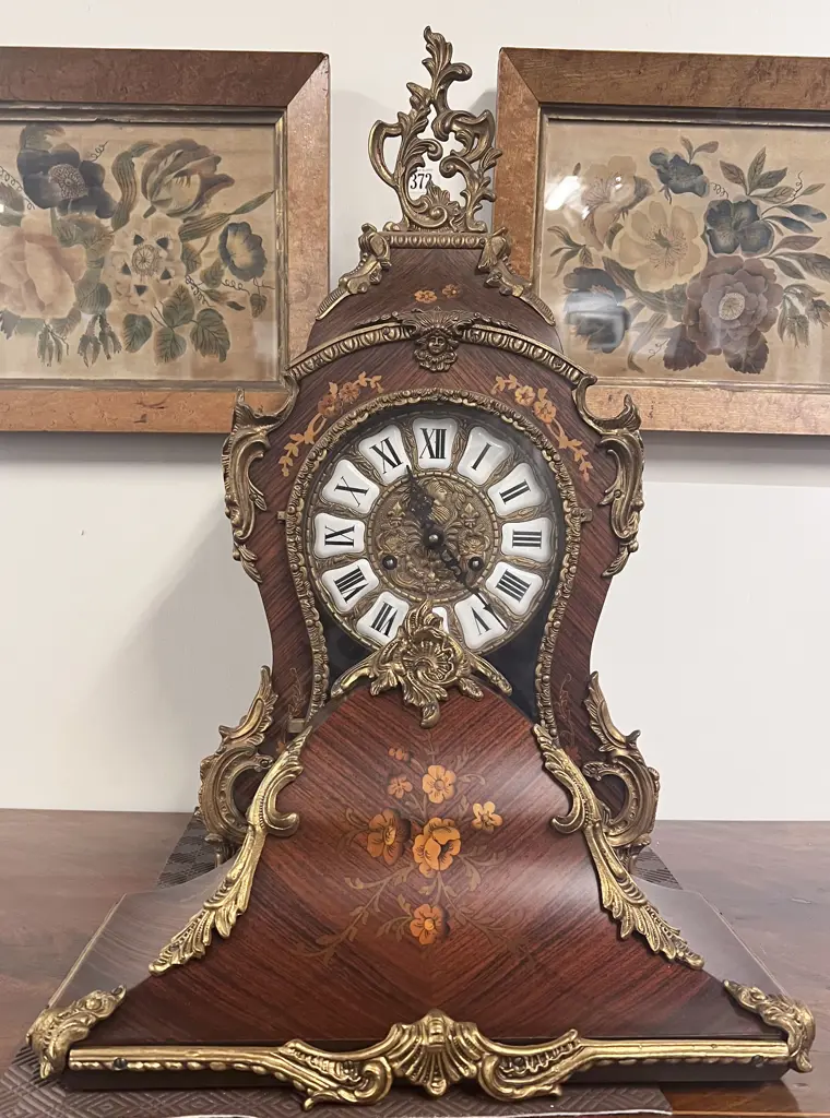 Louis XV Style Kingwood & Marquetry Bracket Clock & Bracket Image 1++