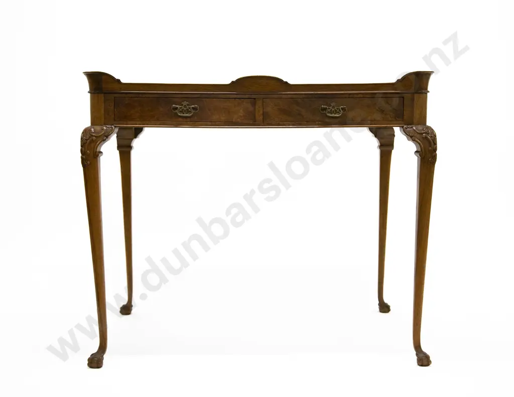 Elegant Georgian Style Burr Walnut Silver Table Image 1++