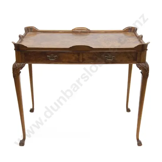 Elegant Georgian Style Burr Walnut Silver Table
