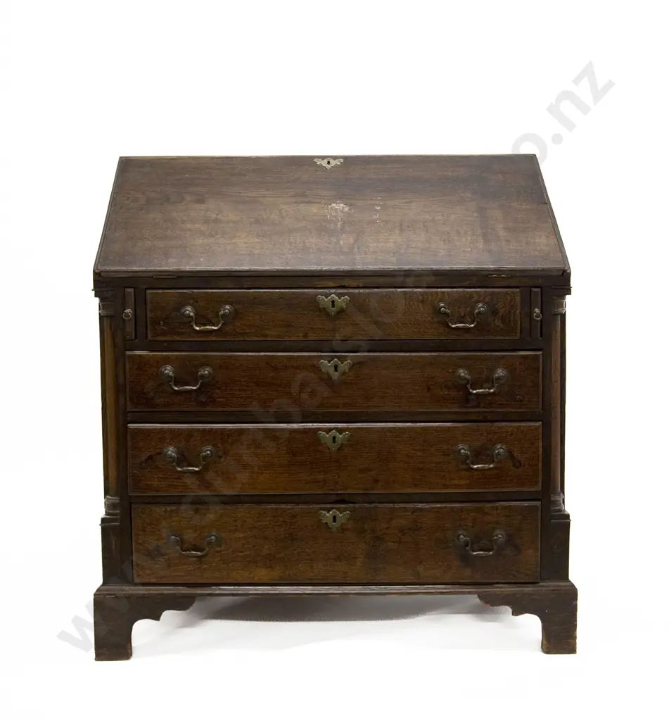 Geo III Oak Fall Front Bureau Image 1++