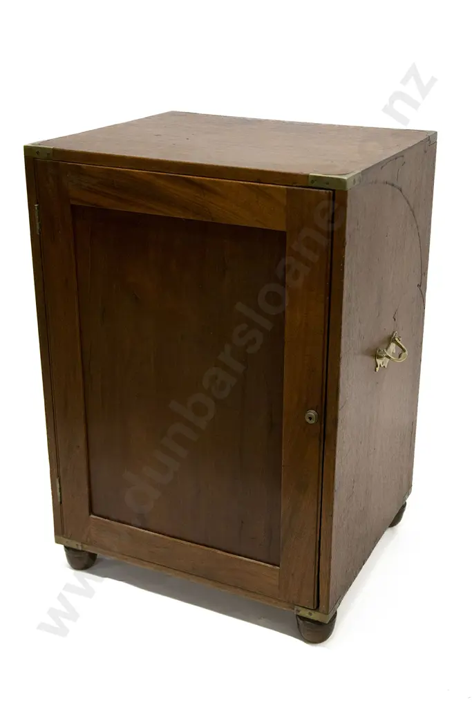 Small Late Vict Mahogany Campaign Style Side Cabinet Image 1++