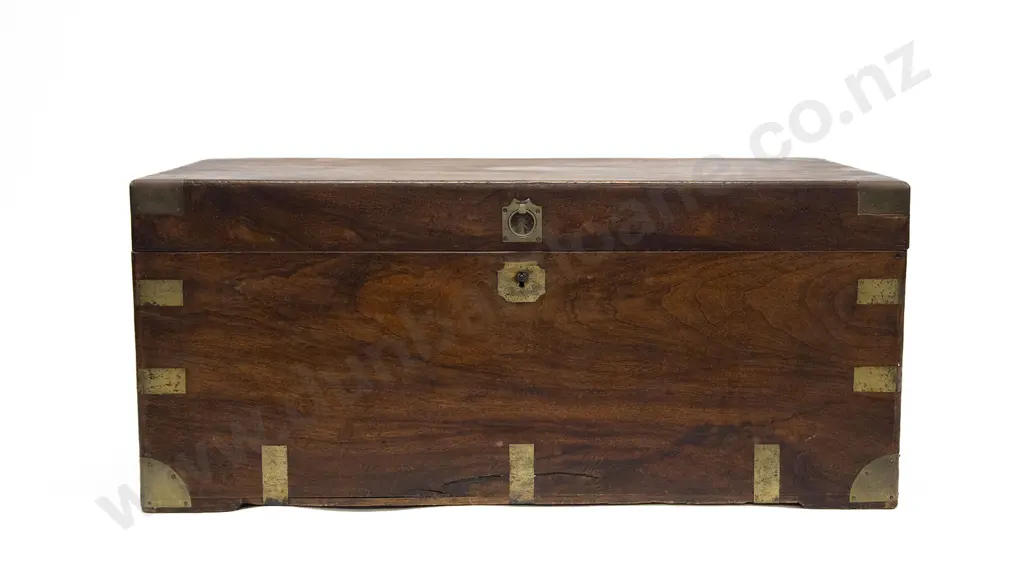 Large Vict Camphorwood & Brass Bound Ships Trunk Image 1++