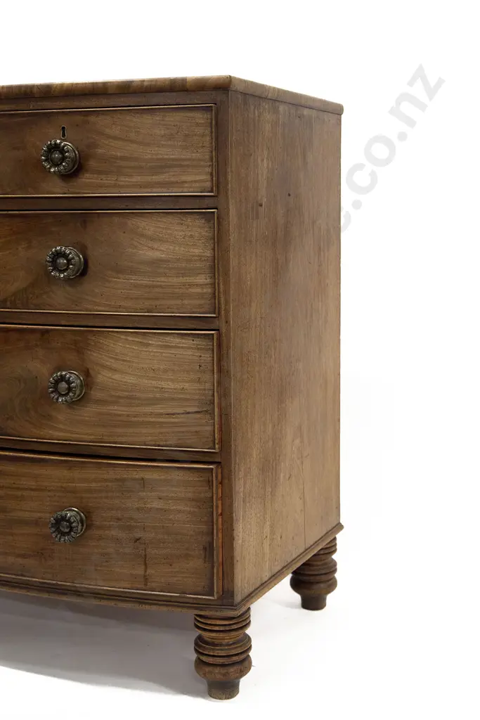 Geo III Mahogany Bowfront Chest Image 1++