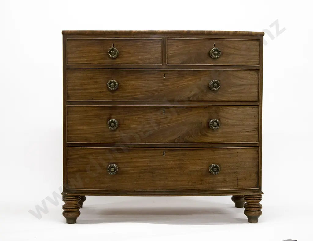 Geo III Mahogany Bowfront Chest Image 1++