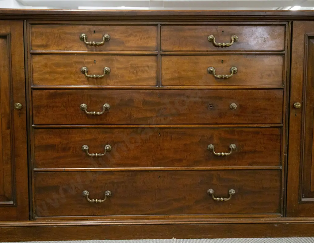 Large C19th Mahogany Housekeepers Cabinet Image 1++