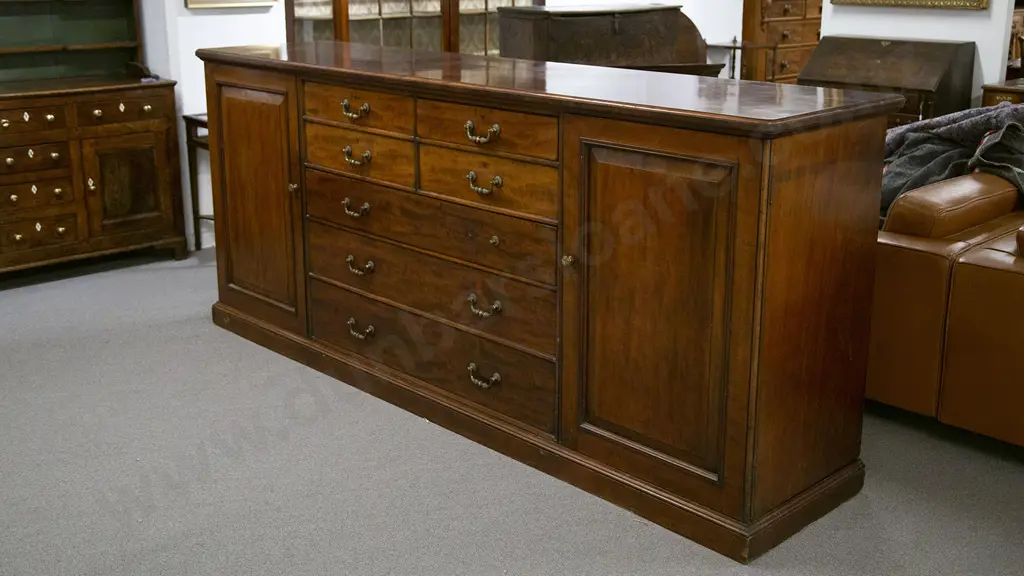 Large C19th Mahogany Housekeepers Cabinet Image 1++