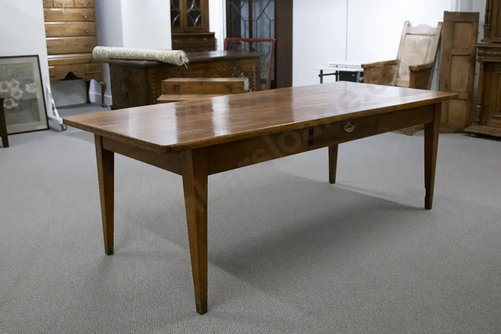 C19th French Fruitwood Farmhouse Table Image 1++