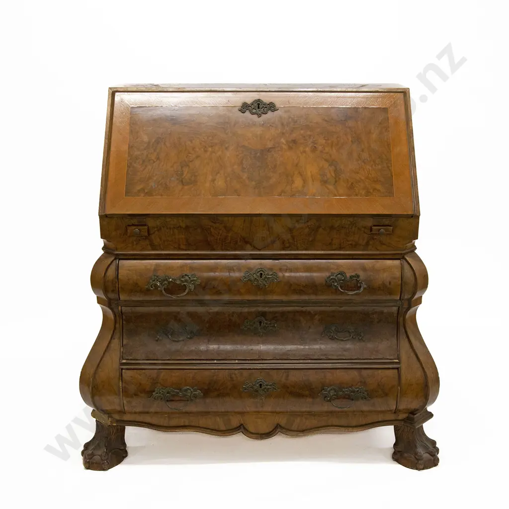 C18th Style Dutch Burr Walnut Bureau Image 1++