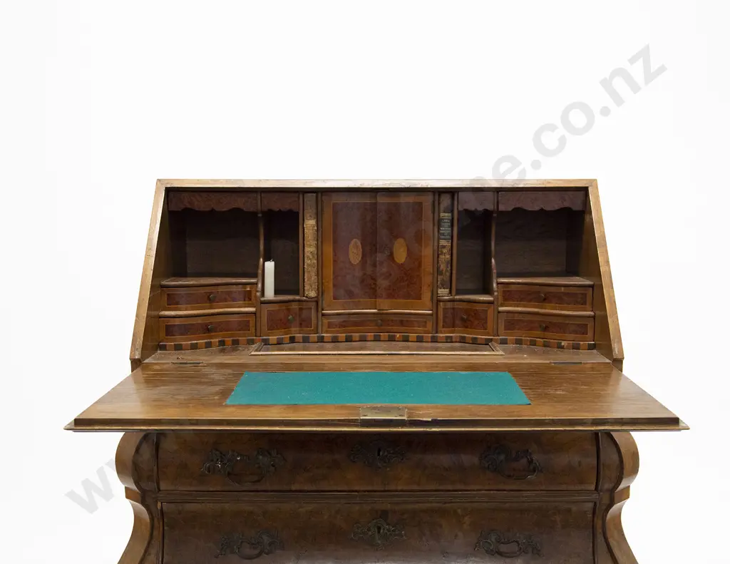 C18th Style Dutch Burr Walnut Bureau Image 1++