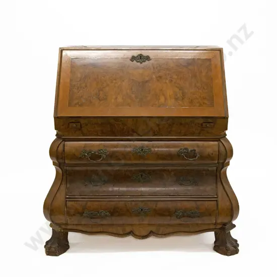 C18th Style Dutch Burr Walnut Bureau