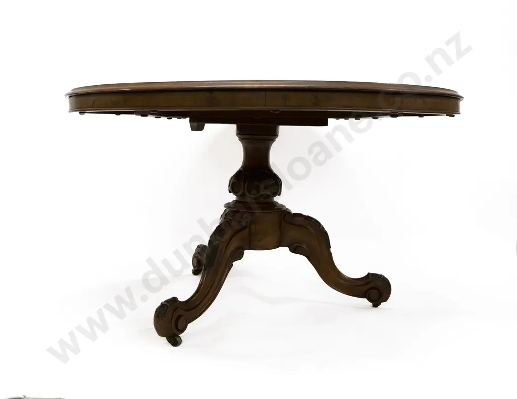 Vict Burr Walnut Circular Breakfast Table Image 1++