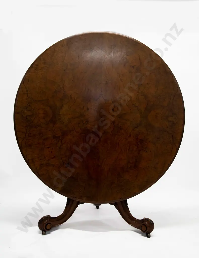 Vict Burr Walnut Circular Breakfast Table Image 1++