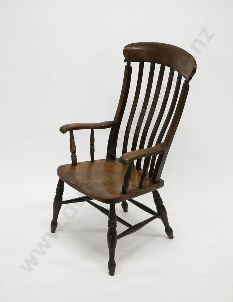 Vict Elm Slat Back Country Kitchen Chair Image 1++