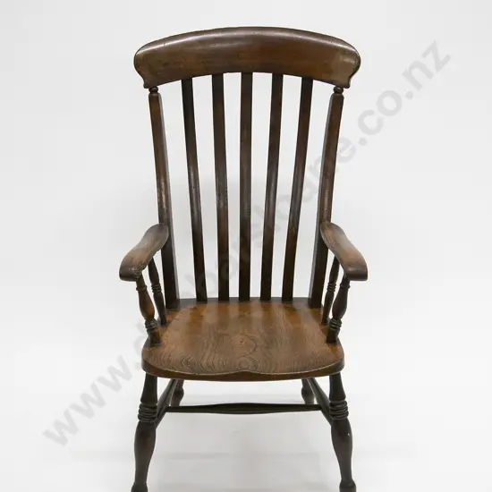 Vict Elm Slat Back Country Kitchen Chair