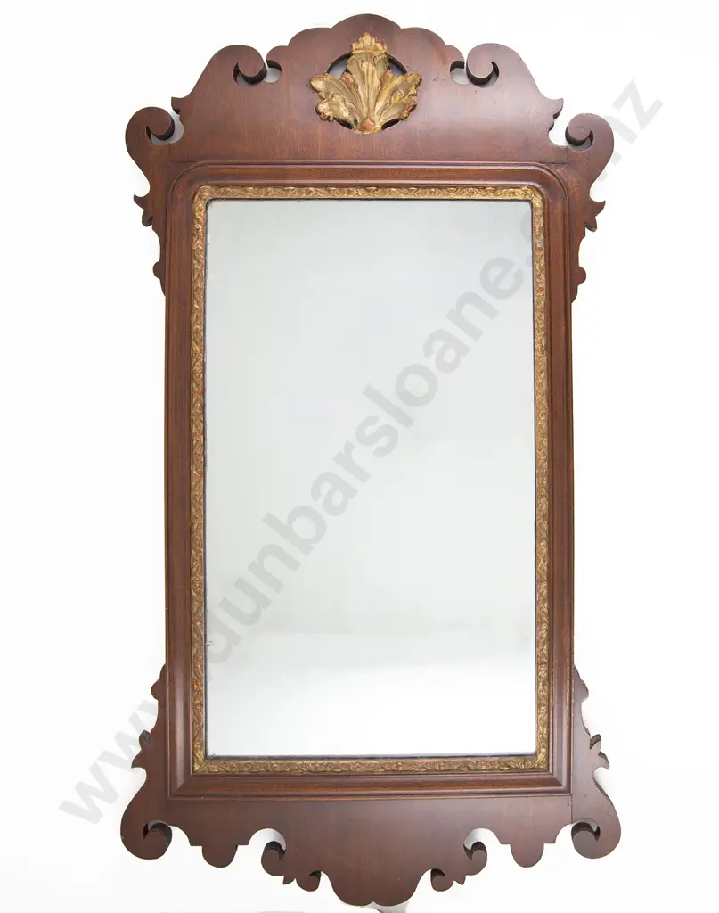 A Geo III Style Mahogany Fretwork Wall Mirror Image 1++