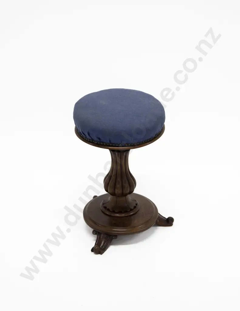Vict Mahogany Circular Revolving Piano Stool Image 1++