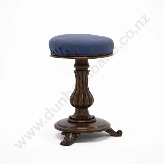 Vict Mahogany Circular Revolving Piano Stool