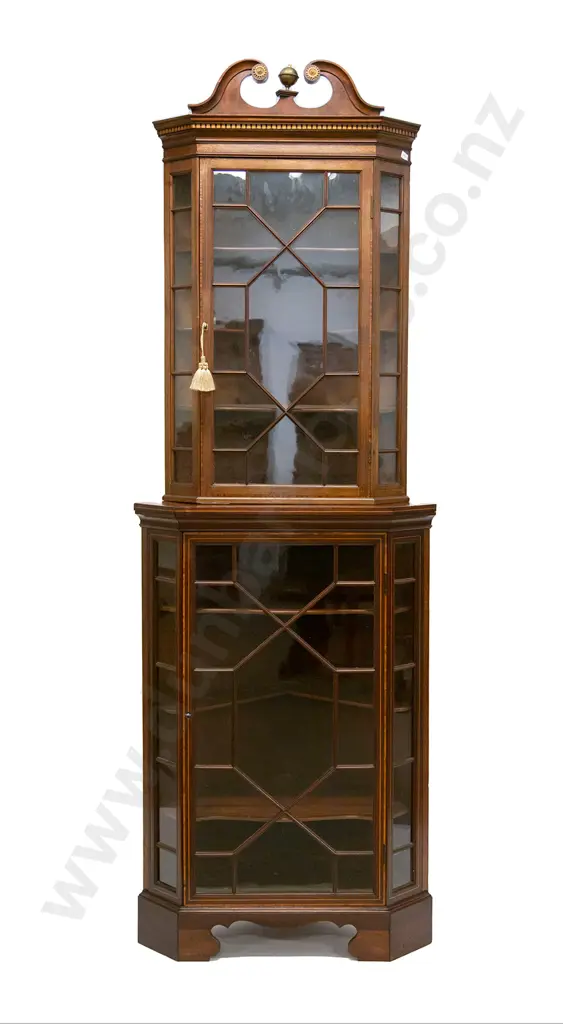 Composed Edw Sheraton Revival Two Stage Corner Cupboard Image 1++
