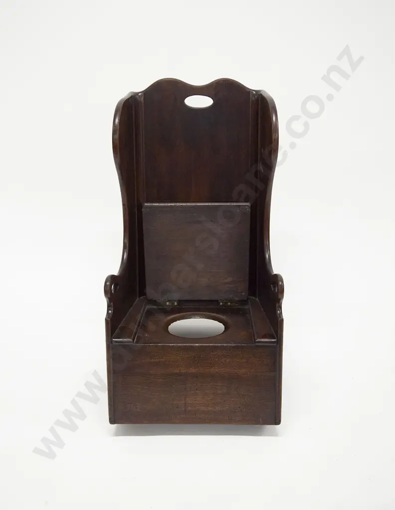 Geo III Mahogany Childs Winged Rocking Commode Chair Image 1++