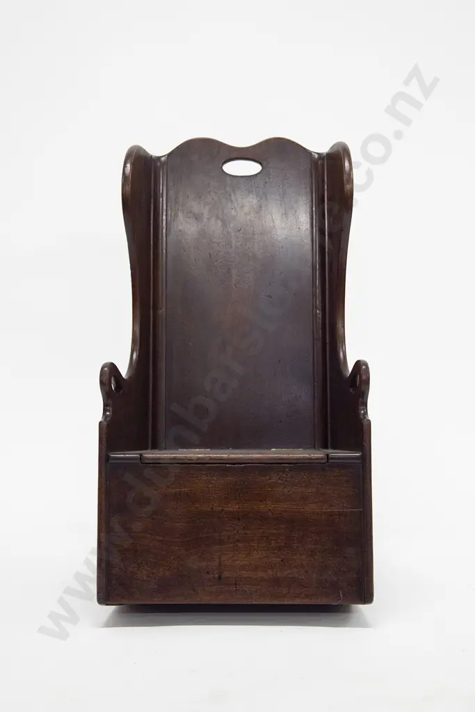 Geo III Mahogany Childs Winged Rocking Commode Chair Image 1++